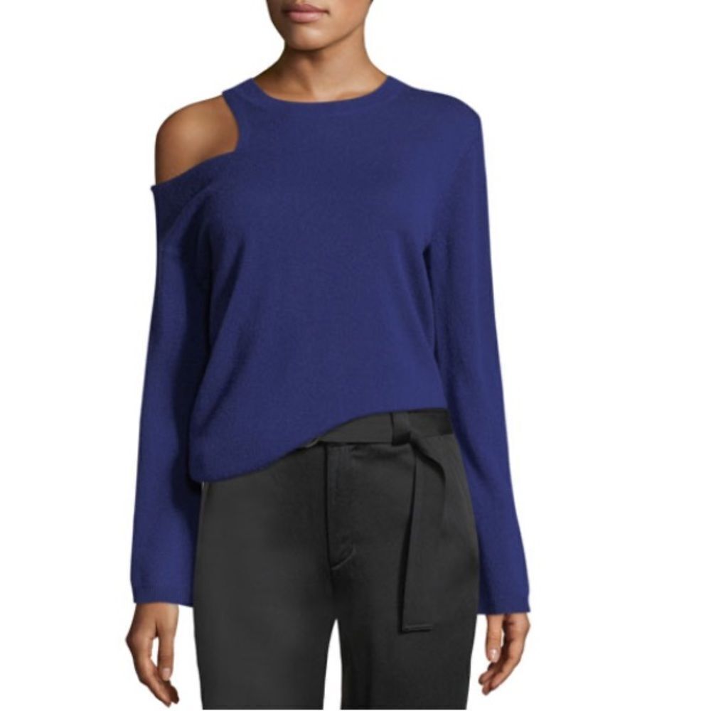 A.L.C. Blue Cutout Shoulder Sweater